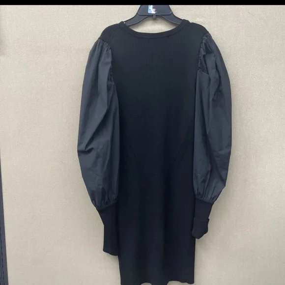 Veronica Beard Elegant Navy Dress with Puff Sleeves - Picture 4 of 4